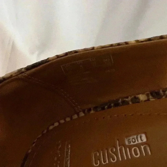 Clarks Collection Wedge Heels Leather Snake Skin Black Blend Round Toe - Picture 5 of 7